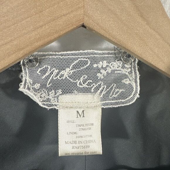 Nic & Mo Anthropologie Lace Ruffle Coquette Peplum Jersey Knit Cardigan Womens M - Picture 3 of 9